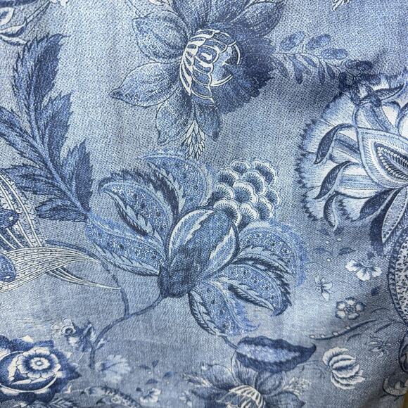 Hinson Wu Charlotte Passionflower Blue Button 3/4 Sleeve Print Dress Womens - Picture 9 of 12